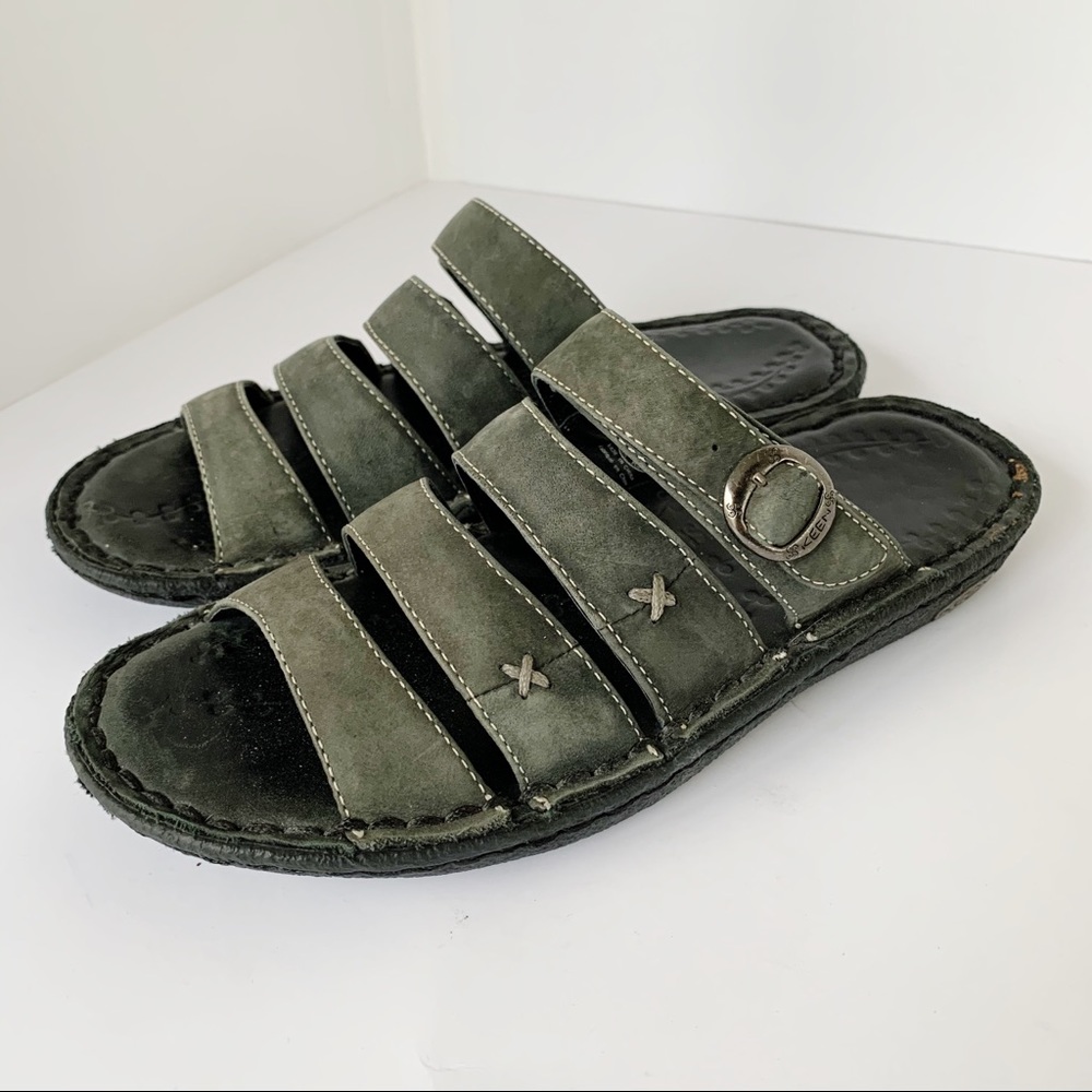 Keen Cush Shitake Comfort Sandals Slides Green 7